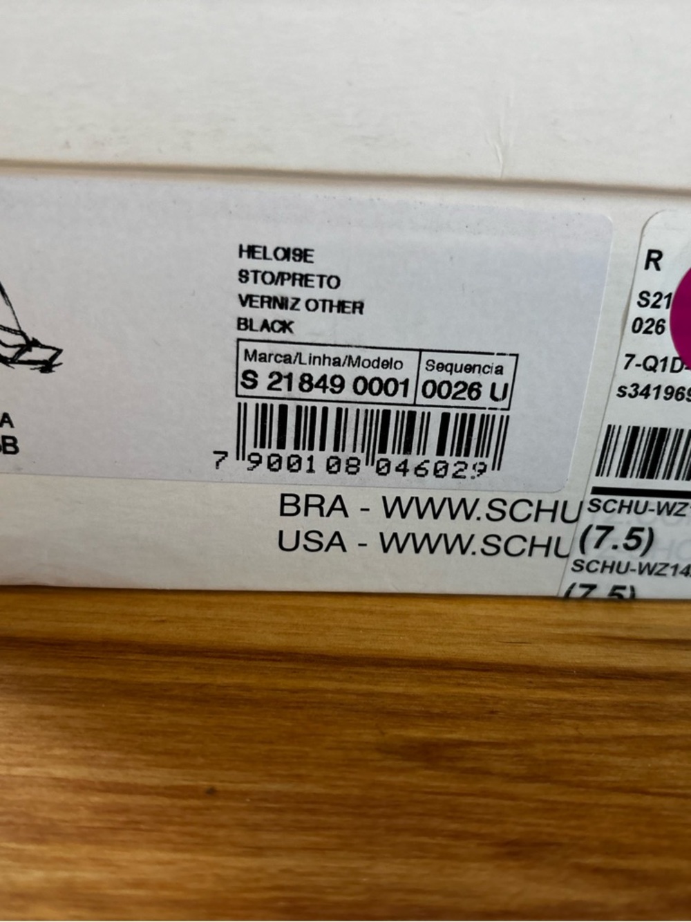 SCHUTZ Heloise Black Patent Minimal Strappy Sandal Square Toe Heel 7.5 NIB - Picture 7 of 7